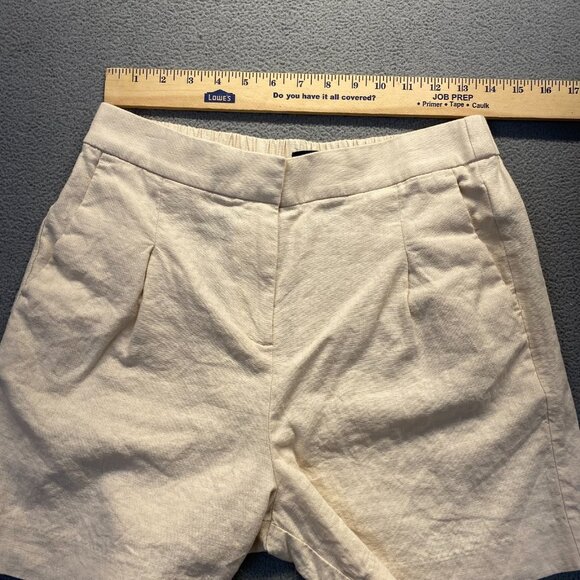 J.Crew Women's Shorts Size 8 Beige 55% Linen‎ Blend,Plated,Pockets,Elastc,Waist - Picture 4 of 8